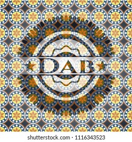 Dab arabic emblem background. Arabesque decoration.