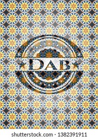 Dab arabic style emblem. Arabesque decoration.