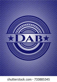 Dab badge with denim background