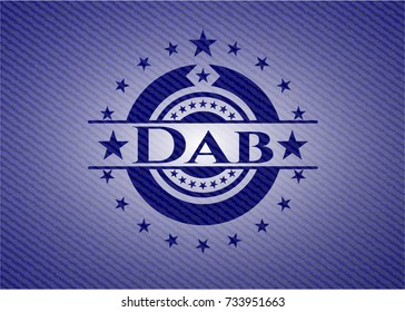 Dab badge with denim background