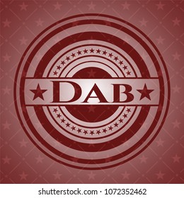 Dab badge with red background