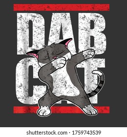 Dab Cat design tee Dabbing Pet Distressed