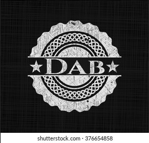 Dab chalkboard emblem on black board