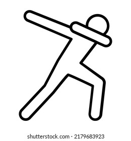 Dab or dabbing dance line art vector icon for apps and websites