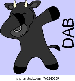 dab dabbing pose bull kid cartoon in vector format very easy to edit 