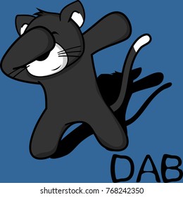 dab dabbing pose cat kid cartoon in vector format very easy to edit 