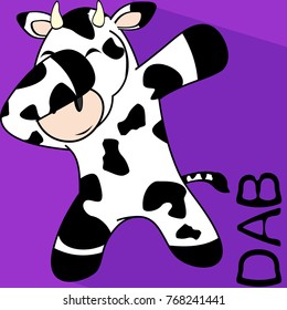 dab dabbing pose cow kid cartoon in vector format very easy to edit 