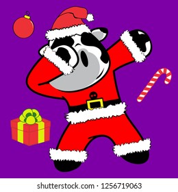 dab dabbing pose cow xmas claus costume cartoon in vector format very easy to edit 