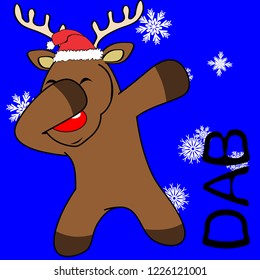 dab dabbing pose deer kid xmas cartoon in vector format very easy to edit 