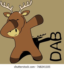 dab dabbing pose deer kid cartoon in vector format very easy to edit 