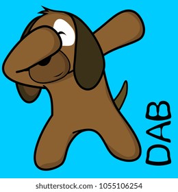 dab dabbing pose dog kid cartoon in vector format very easy to edit 