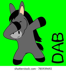 dab dabbing pose donkey kid cartoon in vector format very easy to edit 