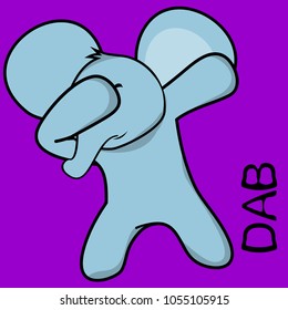 dab dabbing pose elephant kid cartoon in vector format very easy to edit 