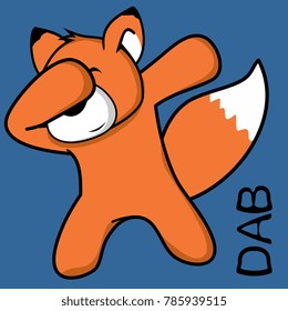 dab dabbing pose fox kid cartoon in vector format very easy to edit 