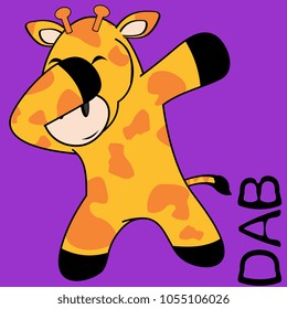 dab dabbing pose giraffe kid cartoon in vector format very easy to edit 