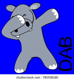 dab dabbing pose hippo kid cartoon in vector format very easy to edit 