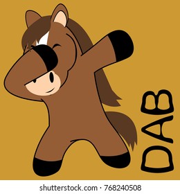 dab dabbing pose horse kid cartoon in vector format very easy to edit 