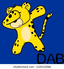 dab dabbing pose leopard kid cartoon in vector format very easy to edit 