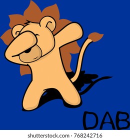 dab dabbing pose lion kid cartoon in vector format very easy to edit 