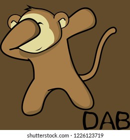 dab dabbing pose monkey kid cartoon in vector format very easy to edit 