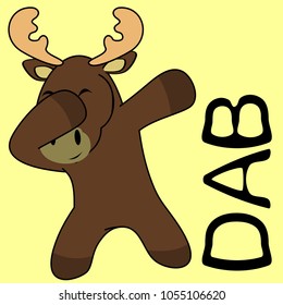 Dab Dabbing Pose Moose Kid Cartoon In Vector Format Very Easy To Edit 