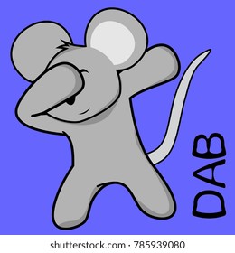 dab dabbing pose mouse kid cartoon in vector format very easy to edit 