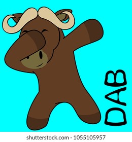 dab dabbing pose oxen kid cartoon in vector format very easy to edit 