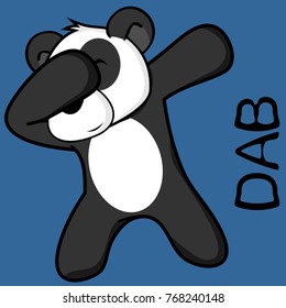 dab dabbing pose panda bear kid cartoon in vector format very easy to edit 