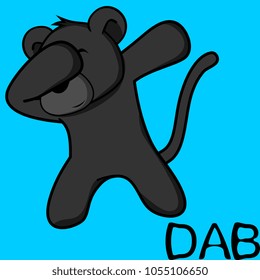 dab dabbing pose panther kid cartoon in vector format very easy to edit 