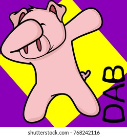 dab dabbing pose pig kid cartoon in vector format very easy to edit 