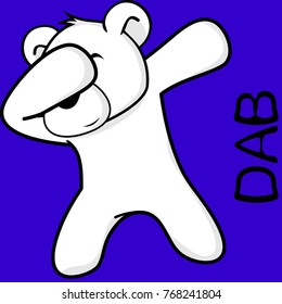 dab dabbing pose polar bear kid cartoon in vector format very easy to edit 