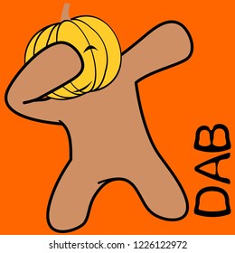 dab dabbing pose pumpkin kid cartoon in vector format very easy to edit 