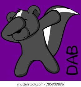 dab dabbing pose skunk kid cartoon in vector format very easy to edit 