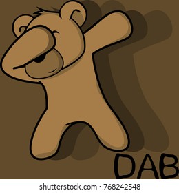 dab dabbing pose teddy bear kid cartoon in vector format very easy to edit 