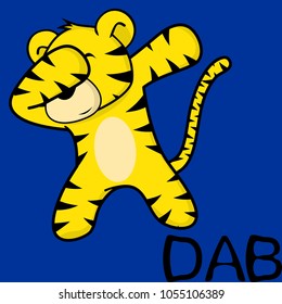 Dab Dabbing Pose Tiger Kid Cartoon In Vector Format Very Easy To Edit 