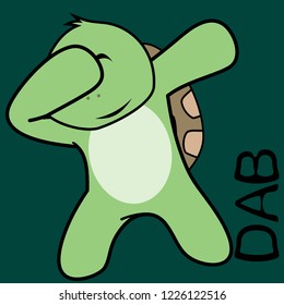 dab dabbing pose turtle kid cartoon in vector format very easy to edit 