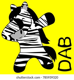 dab dabbing pose zebra kid cartoon in vector format very easy to edit 