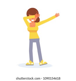 Dab dance Vector. Cartoon. Isolated art on white background. Flat
