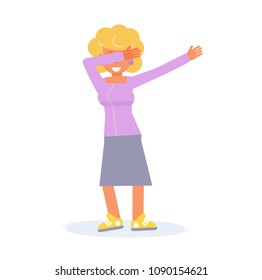 Dab dance Vector. Cartoon. Isolated art on white background. Flat
