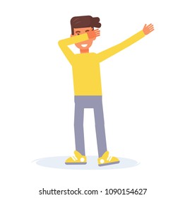 Dab dance Vector. Cartoon. Isolated art on white background. Flat
