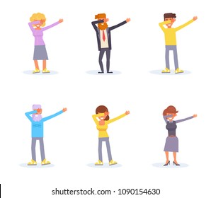 Dab dance Vector. Cartoon. Isolated art on white background. Flat
