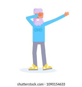 Dab dance Vector. Cartoon. Isolated art on white background. Flat
