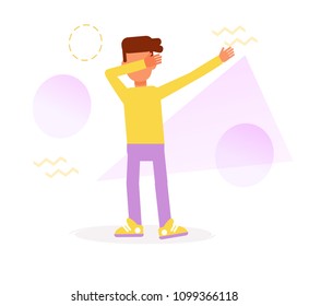 Dab dance Vector. Cartoon. Isolated art on white background. Flat