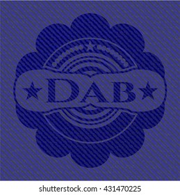 Dab emblem with denim high quality background