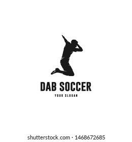 dab goal celebration soccer player silhouette logo