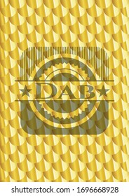 Dab-goldenes Emblem. Skaliert Muster. Vektorillustration Illustration. Detaillierte Angaben.