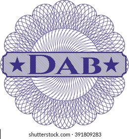 Dab in Geldstil-Emblem oder Rosette