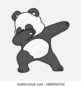 DAB Panda Vector Illustration Editable for Card, T-shirt, Party, Icon, Invitation, Etc