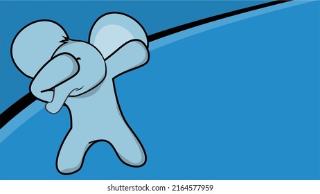 dab pose elephant cartoon in vector format