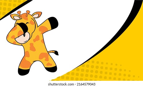 dab pose giraffe cartoon in vector format